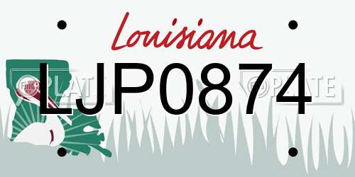 LJP0874 Louisiana License Plate
