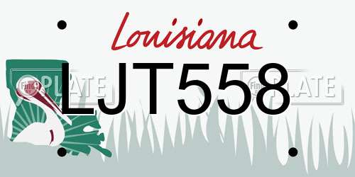 LJT558 Louisiana License Plate