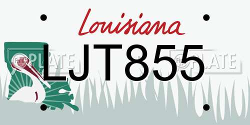 LJT855 Louisiana License Plate