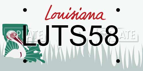 LJTS58 Louisiana License Plate