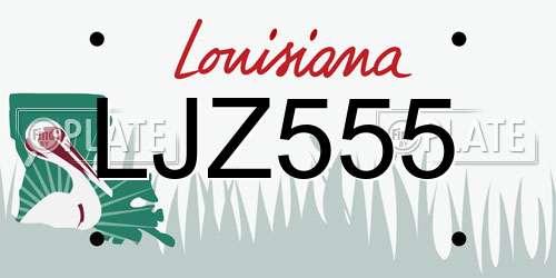 LJZ555 Louisiana License Plate