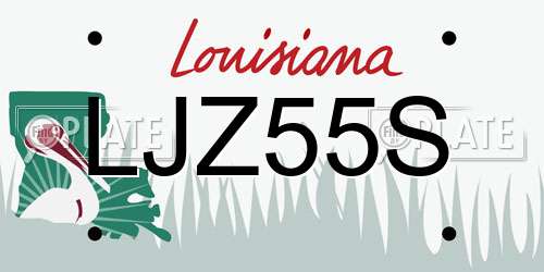 LJZ55S Louisiana License Plate