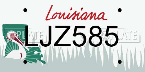 LJZ585 Louisiana License Plate