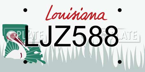 LJZ588 Louisiana License Plate