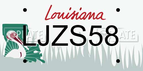LJZS58 Louisiana License Plate