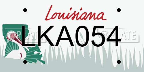 LKA054 Louisiana License Plate