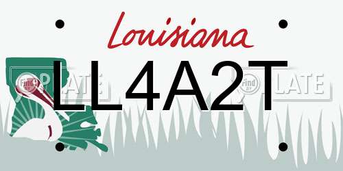 LL4A2T Louisiana License Plate