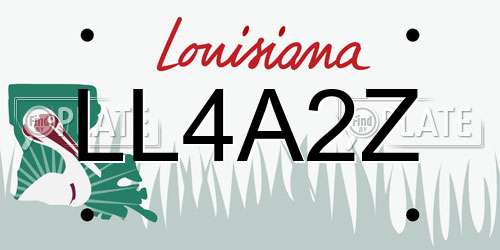 LL4A2Z Louisiana License Plate