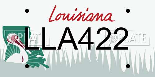 LLA422 Louisiana License Plate