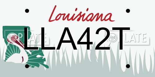 LLA42T Louisiana License Plate