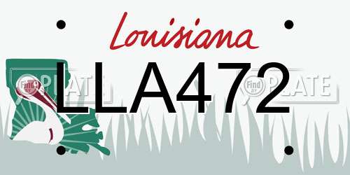 LLA472 Louisiana License Plate