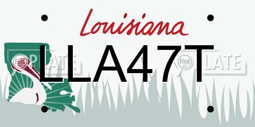 LLA47T Louisiana License Plate