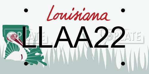 LLAA22 Louisiana License Plate