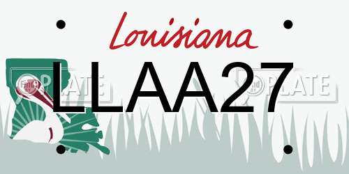 LLAA27 Louisiana License Plate