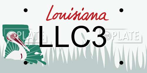 LLC3 Louisiana License Plate