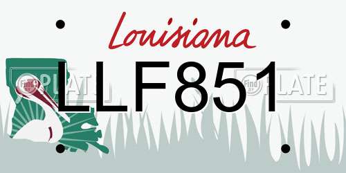 LLF851 Louisiana License Plate