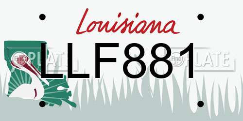LLF881 Louisiana License Plate