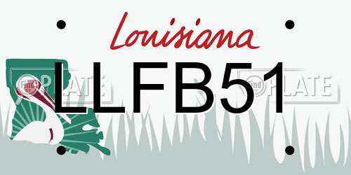 LLFB51 Louisiana License Plate