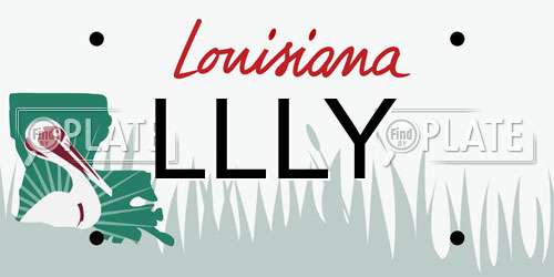 LLLY Louisiana License Plate
