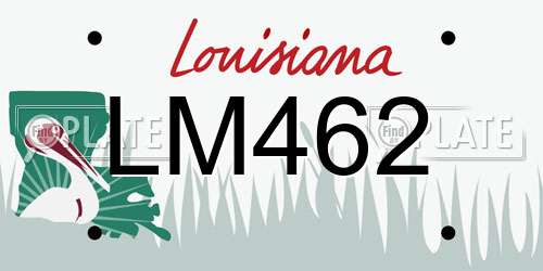 LM462 Louisiana License Plate