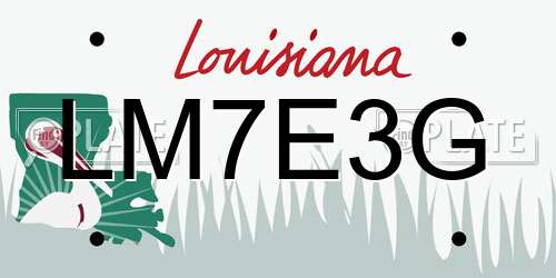 LM7E3G Louisiana License Plate
