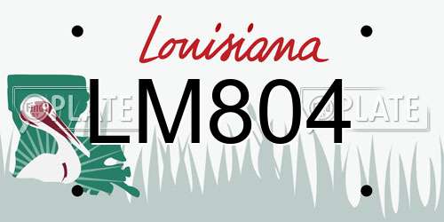 LM804 Louisiana License Plate