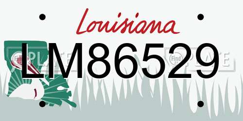 LM86529 Louisiana License Plate