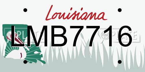 LMB7716 Louisiana License Plate