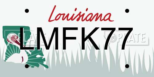 LMFK77 Louisiana License Plate