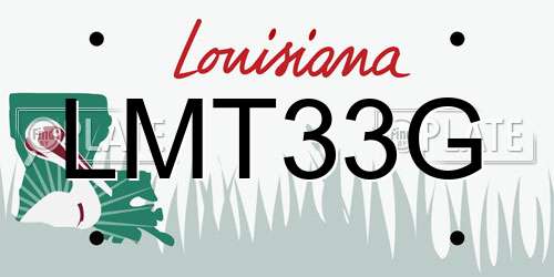 LMT33G Louisiana License Plate