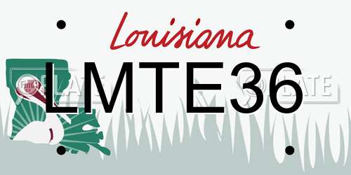 LMTE36 Louisiana License Plate
