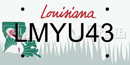LMYU43 Louisiana License Plate