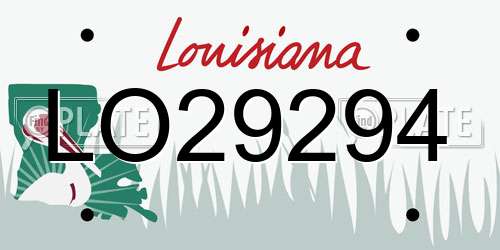 LO29294 Louisiana License Plate