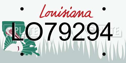 LO79294 Louisiana License Plate