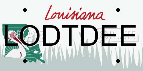 LODTDEE Louisiana License Plate