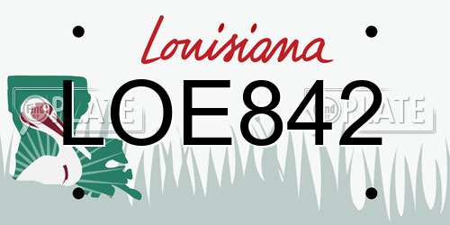 LOE842 Louisiana License Plate