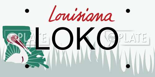 LOKO Louisiana License Plate