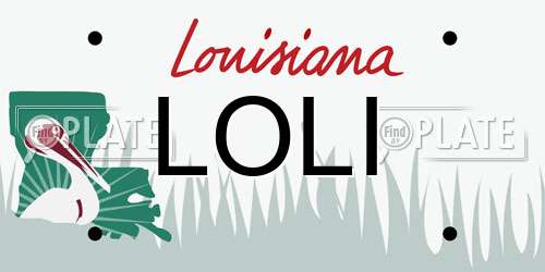 LOLI Louisiana License Plate