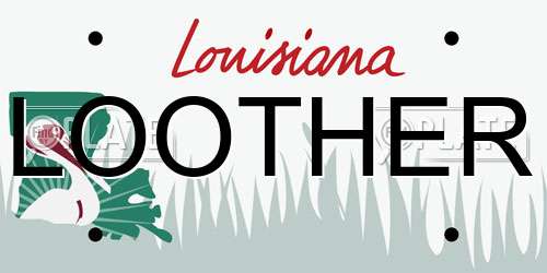 LOOTHER Louisiana License Plate