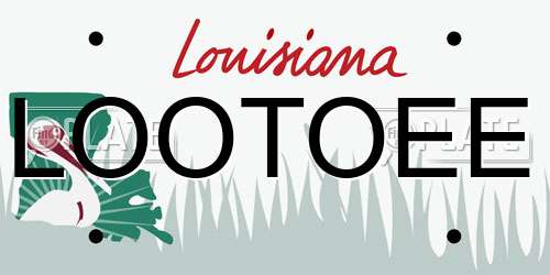 LOOTOEE Louisiana License Plate