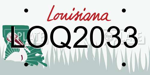 LOQ2033 Louisiana License Plate