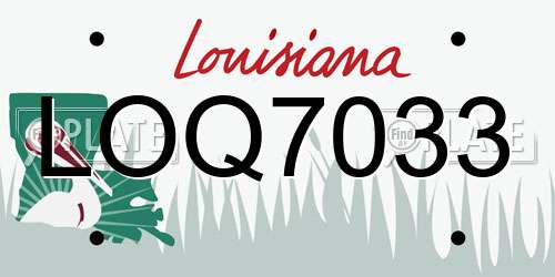 LOQ7033 Louisiana License Plate
