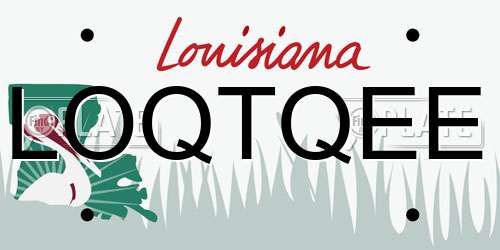 LOQTQEE Louisiana License Plate