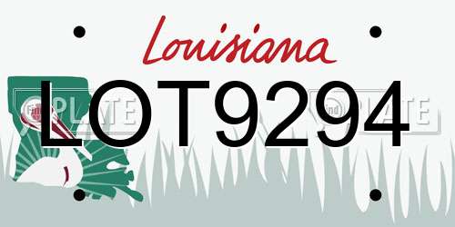 LOT9294 Louisiana License Plate