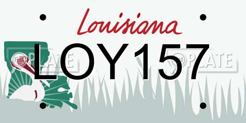 LOY157 Louisiana License Plate