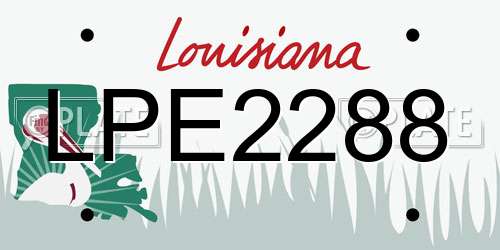 LPE2288 Louisiana License Plate