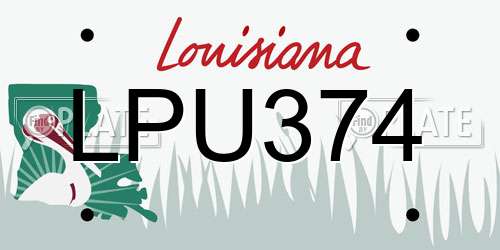LPU374 Louisiana License Plate