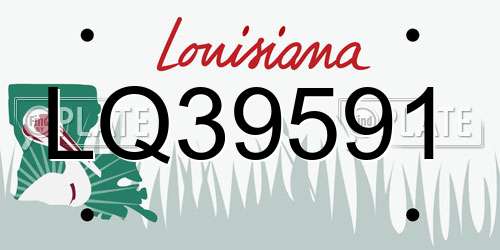 LQ39591 Louisiana License Plate
