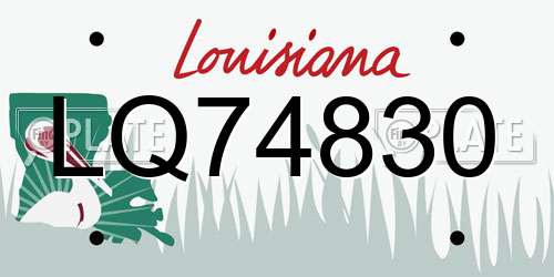 LQ74830 Louisiana License Plate