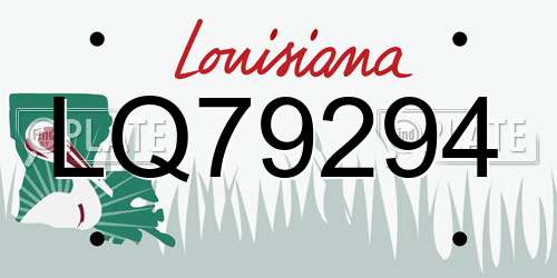 LQ79294 Louisiana License Plate